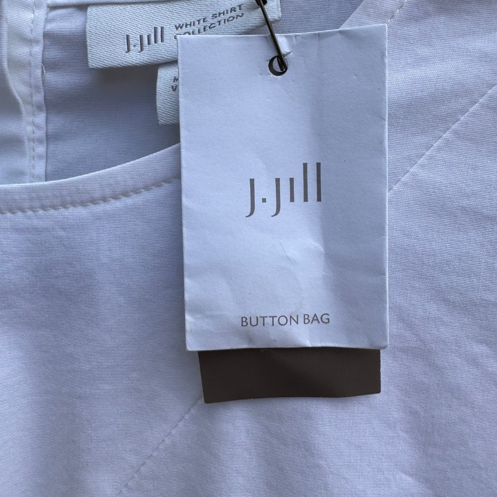 J Jill White Shirt Collection Coastal Asymmetric Tunic Lagenlook 3/4 Sleeve NEW