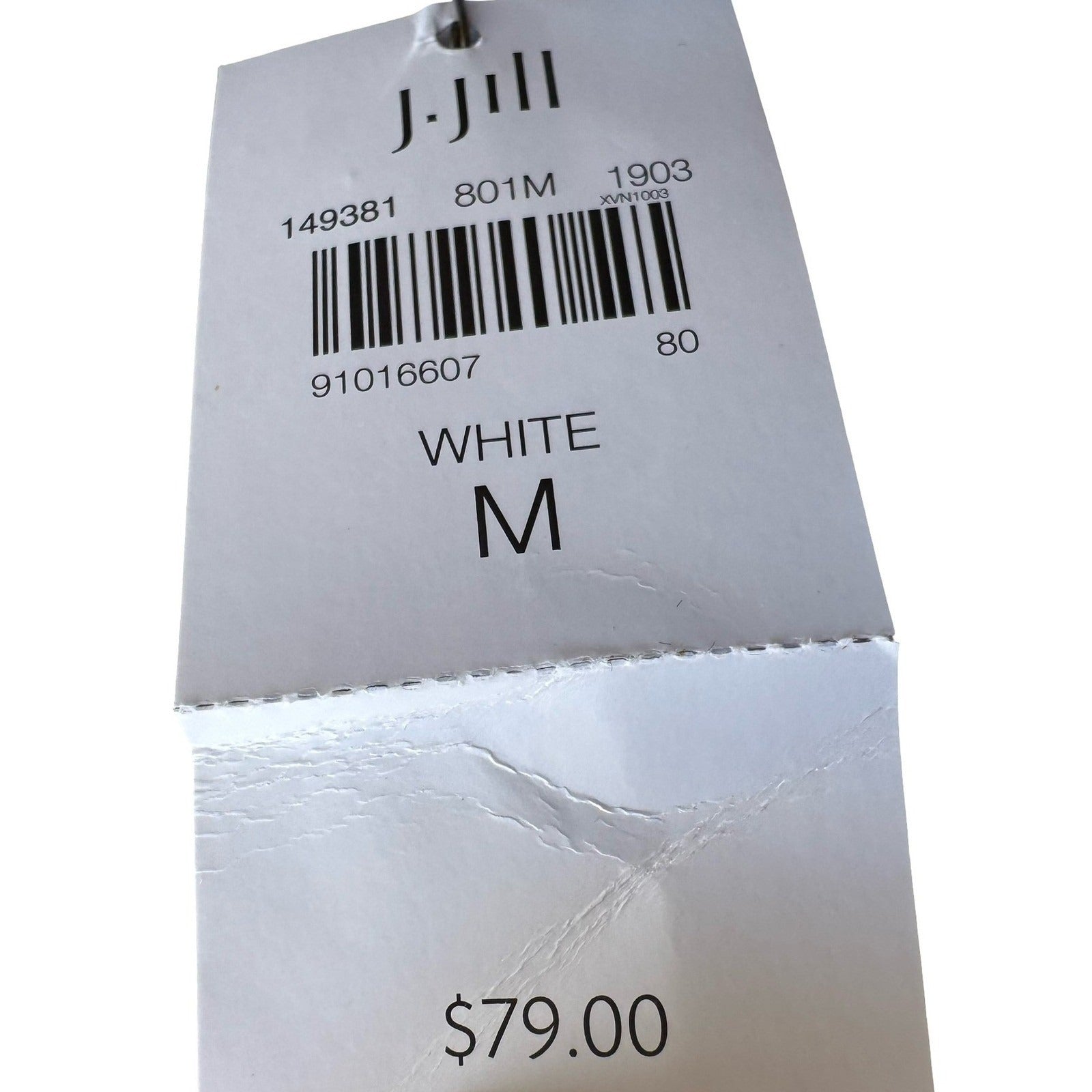 J Jill White Shirt Collection Coastal Asymmetric Tunic Lagenlook 3/4 Sleeve NEW