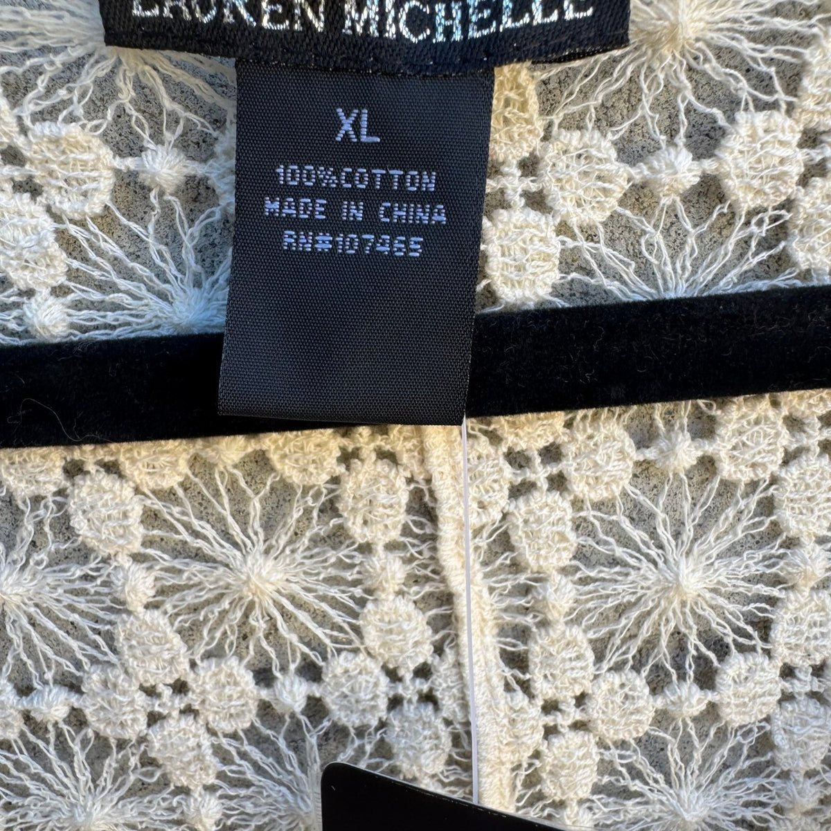Lauren Michelle Boho Cottagecore Coastal Crochet Floral Airy Cardigan XL NWT