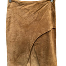 Switch Vintage Y2K Boho Western Genuine Suede Asymmetrical Wrap Slit Midi Skirt Camel S 2 image