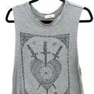 Switch FV Relay Gray Three of Swords Tarot Graphic Muscle Tank Top Small Witchy Gothic 3 image