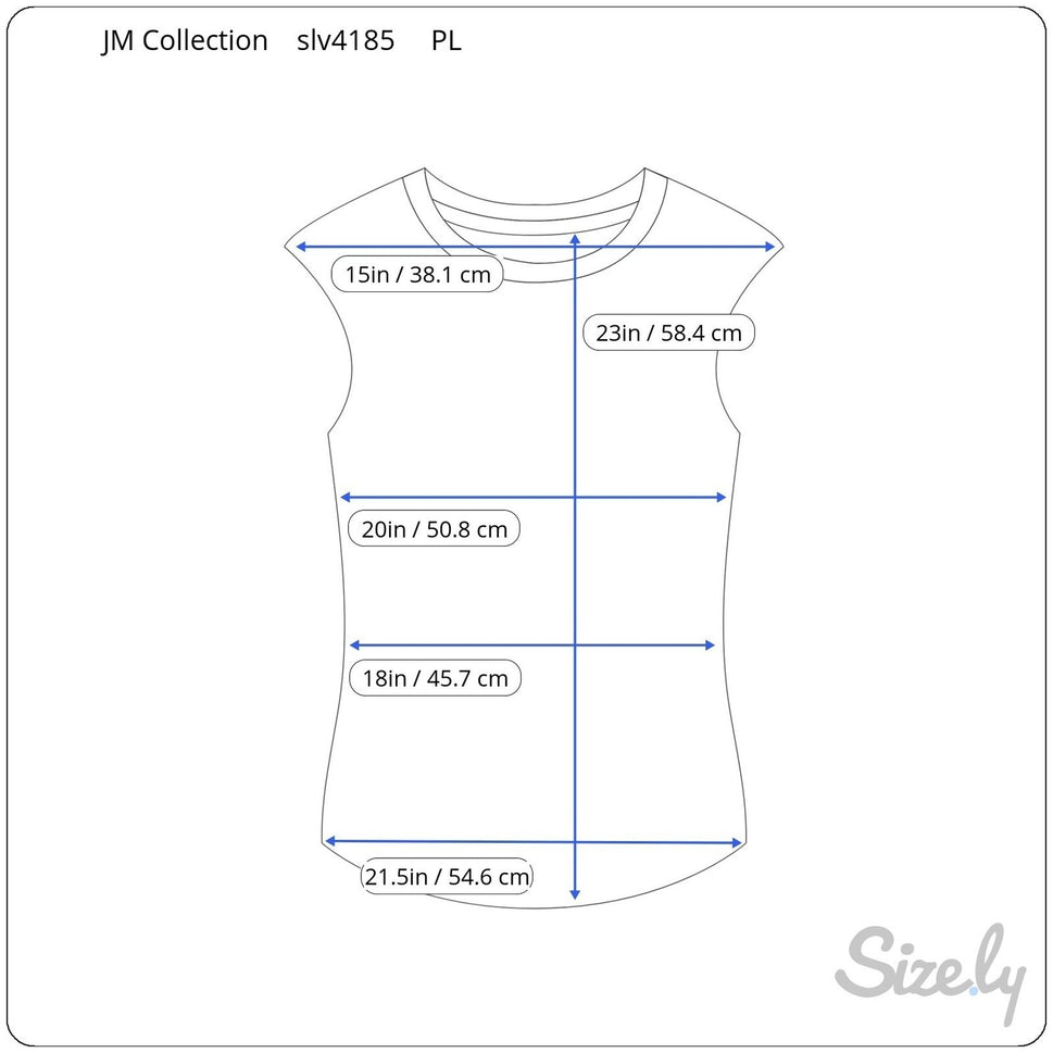 JM Collection Nautical Blue White Abstract Ikat Sleeveless Top Shell PL Career
