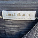 Switch Liz Claiborne Vintage Coastal Minimalist Striped Mandarin Collar Gauze Shirt 2 image