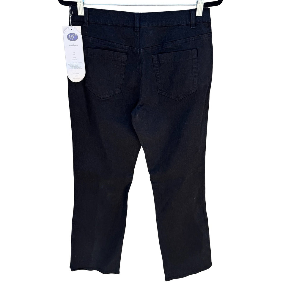 Diane Gilman DG2 Black Button Hem Crop Denim Pants 8P 030128 New Nautical Sailor