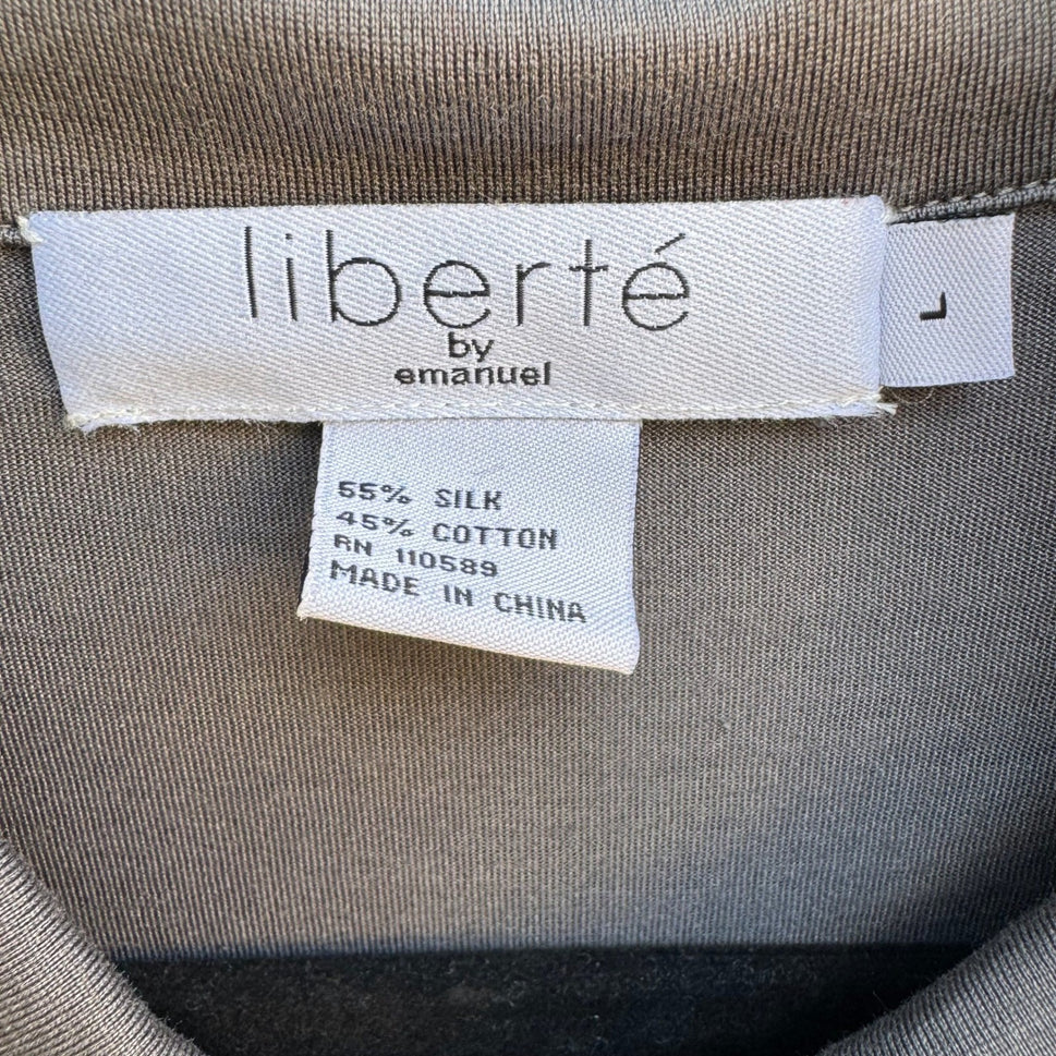 Liberte by Emanuel Silk Cotton Preppy Soft Girl Minimalist Capsule Polo Shirt L