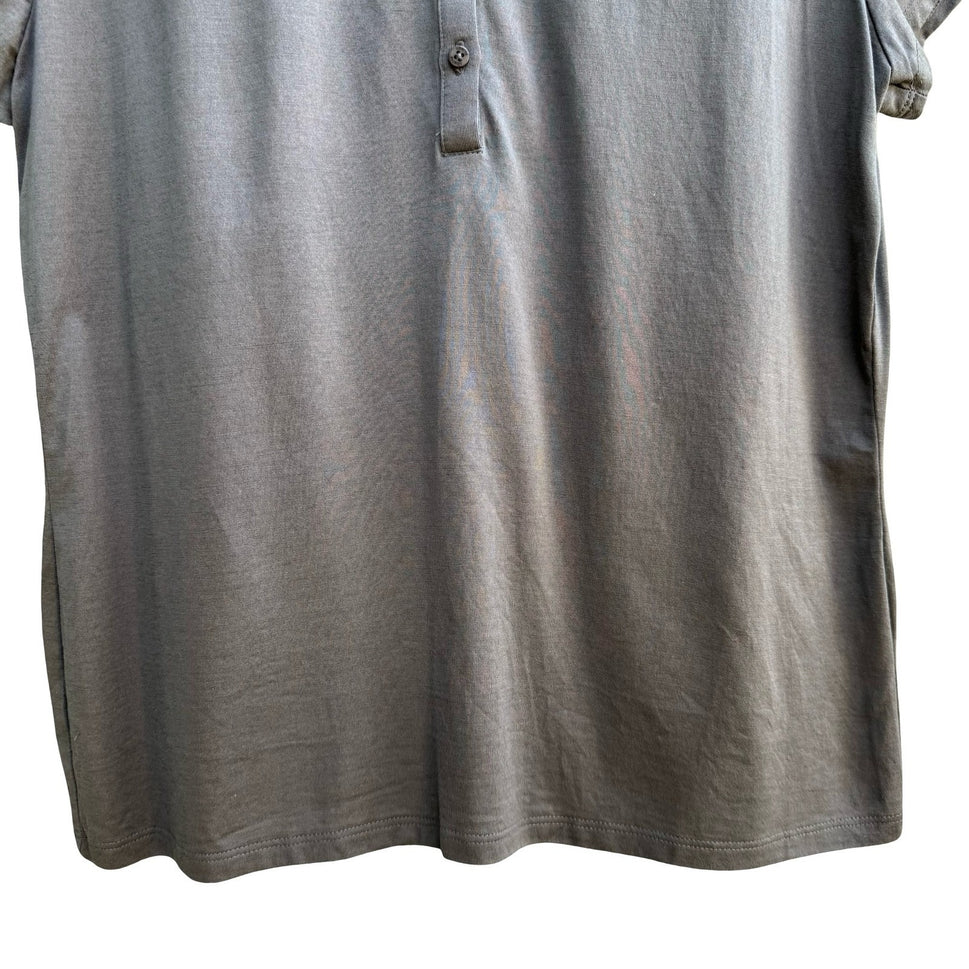 Liberte by Emanuel Silk Cotton Preppy Soft Girl Minimalist Capsule Polo Shirt L