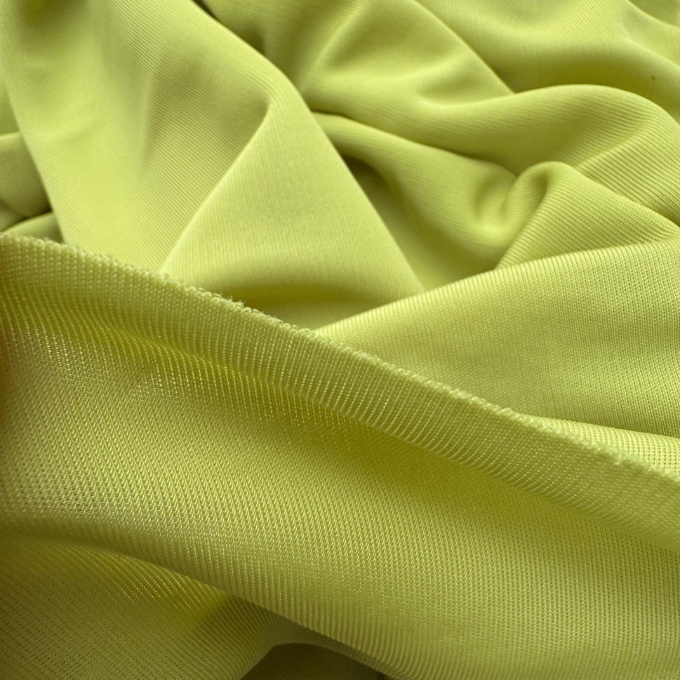 Poleci Vintage Y2K Minimalist Avant Garde Chartreuse Draped Ruched Midi Dress S
