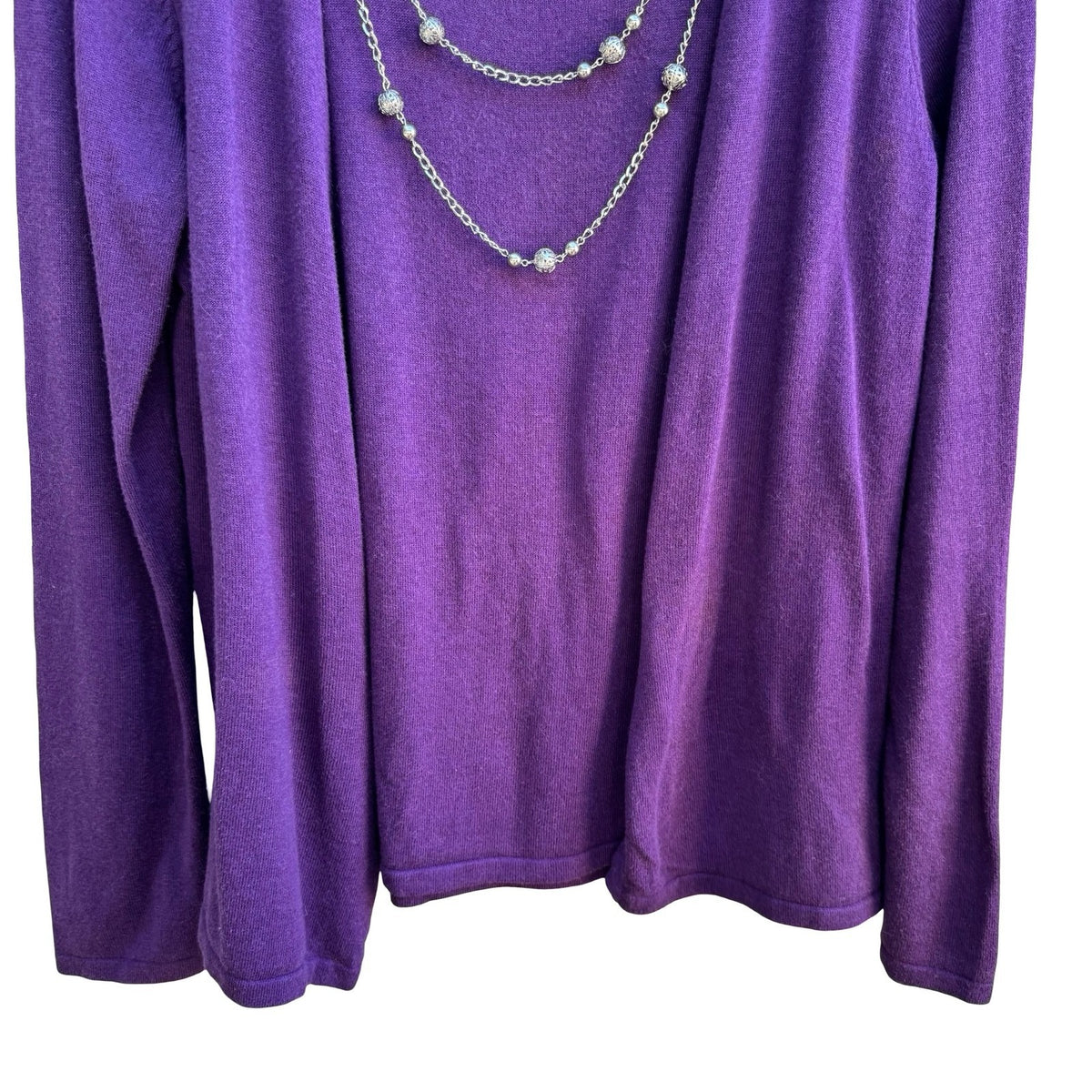Croft & Barrow Layering Preppy Minimalist Removable Necklace Cardigan Sweater M