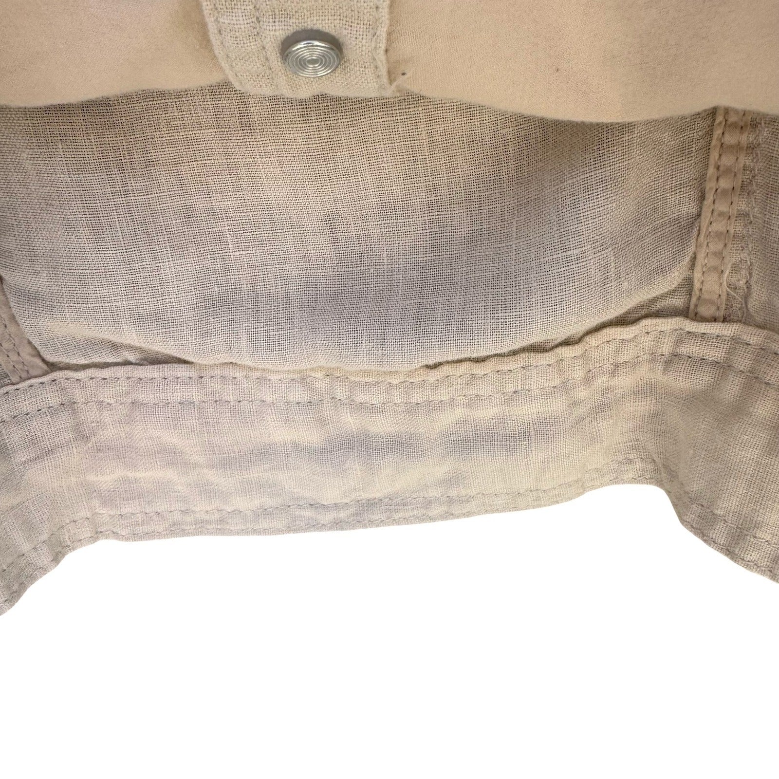 Jones New York Tan Natural Linen Trucker Jacket Womens S Coastal Minimalist