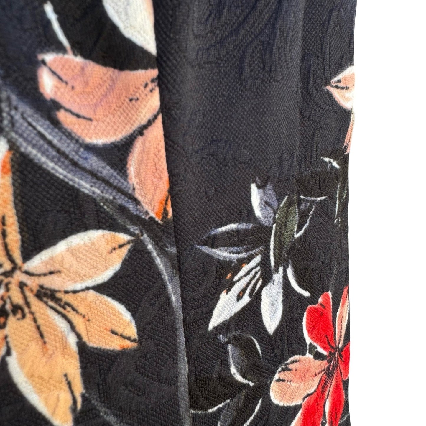 London Times Womens 4 Floral Jacquard Fit and Flare Dress Black Coral Red New