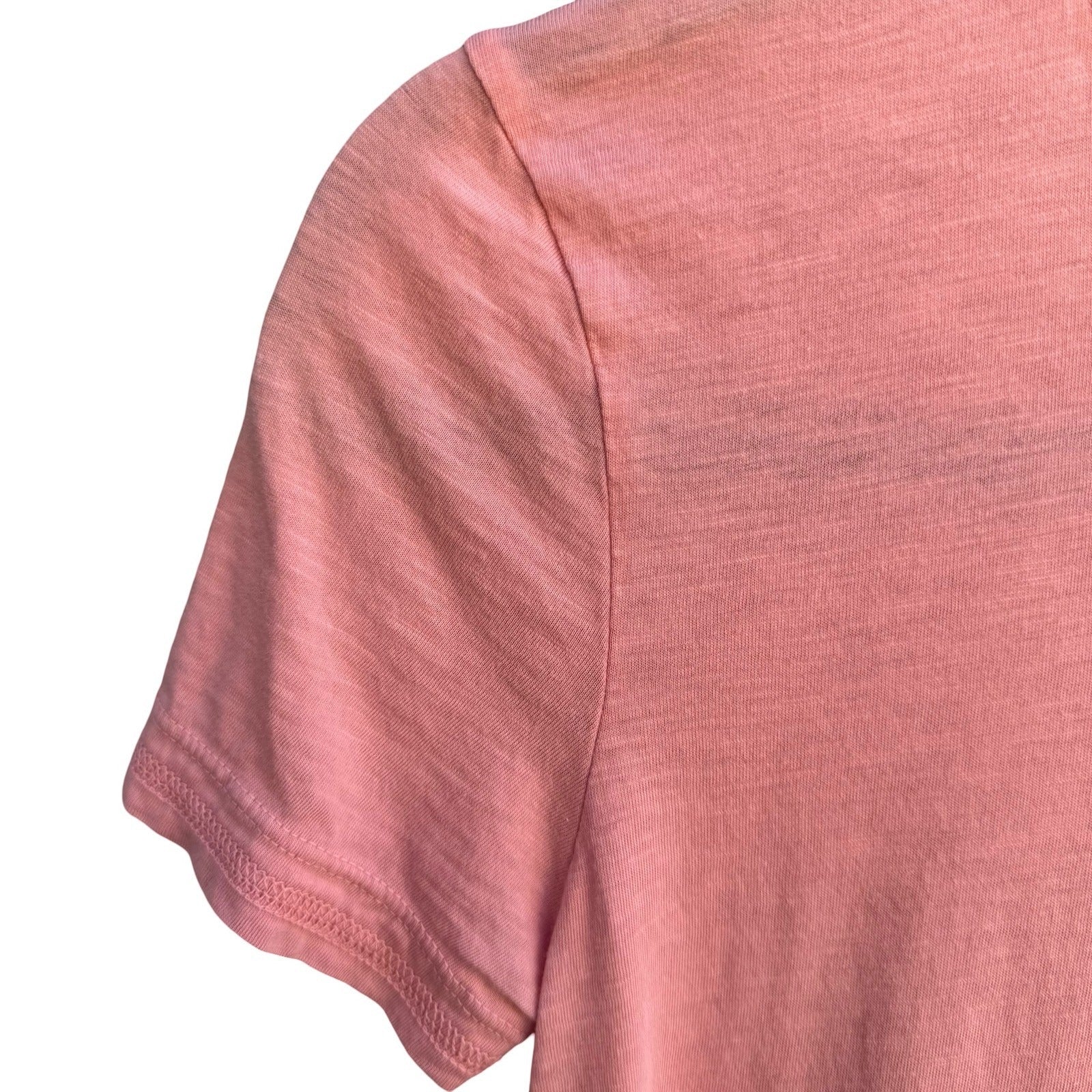 American Giant Womens Small Coral Pink Supima Cotton Slub Short Sleeve Tee USA