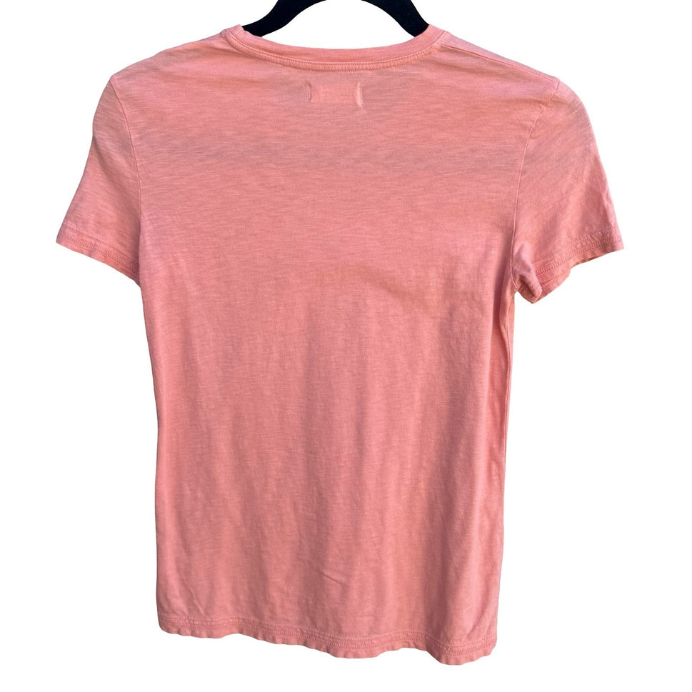 American Giant Womens Small Coral Pink Supima Cotton Slub Short Sleeve Tee USA