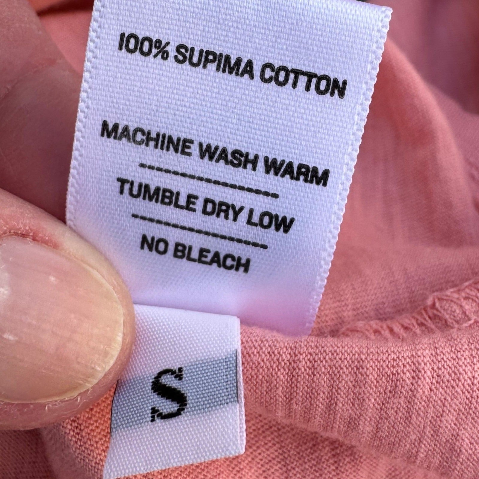American Giant Womens Small Coral Pink Supima Cotton Slub Short Sleeve Tee USA