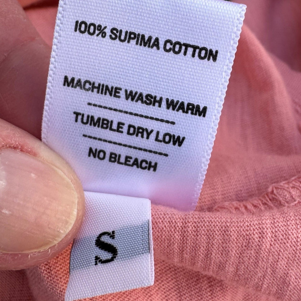 American Giant Womens Small Coral Pink Supima Cotton Slub Short Sleeve Tee USA