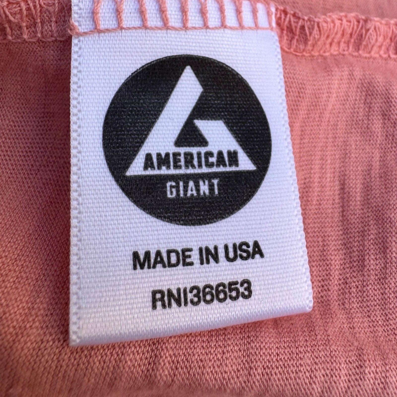 American Giant Womens Small Coral Pink Supima Cotton Slub Short Sleeve Tee USA