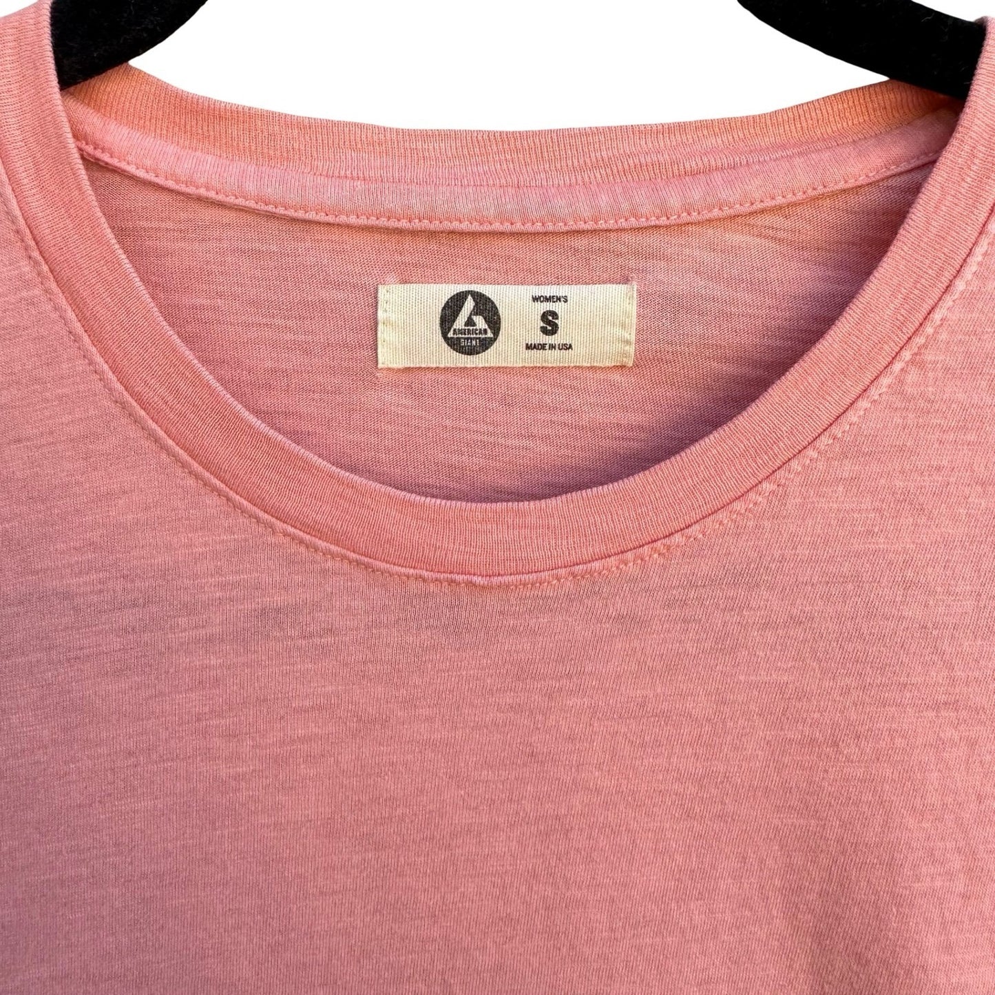 American Giant Womens Small Coral Pink Supima Cotton Slub Short Sleeve Tee USA