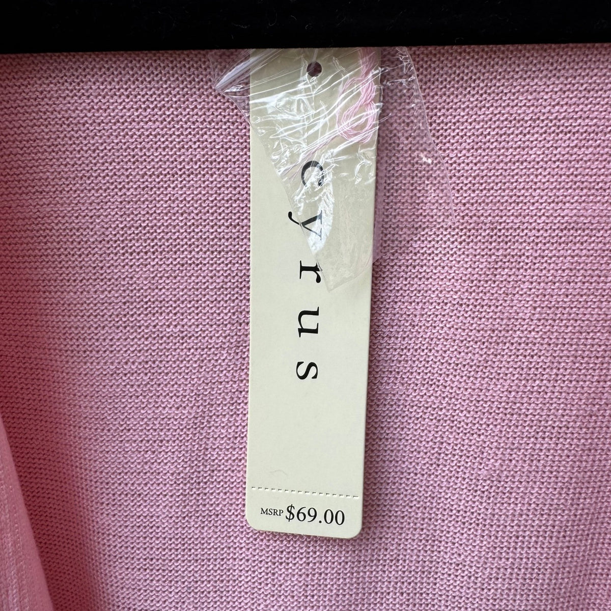 Cyrus Coquette Layering Open Front Pointelle Knit Cardigan Pastel Pink L NEW