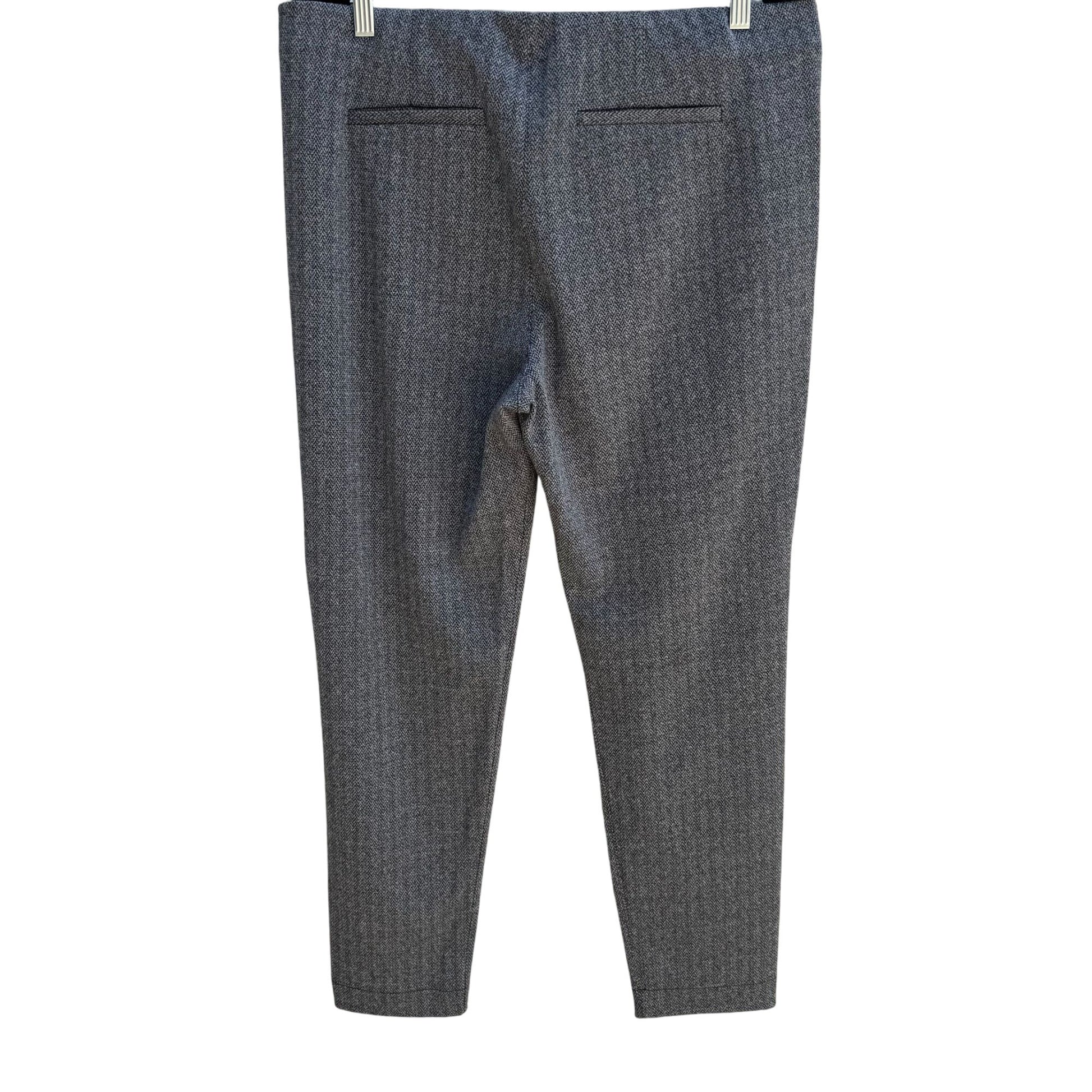 Saks Fifth Avenue Womens Herringbone Gray Stretch Dress Pants New Without Tag XL