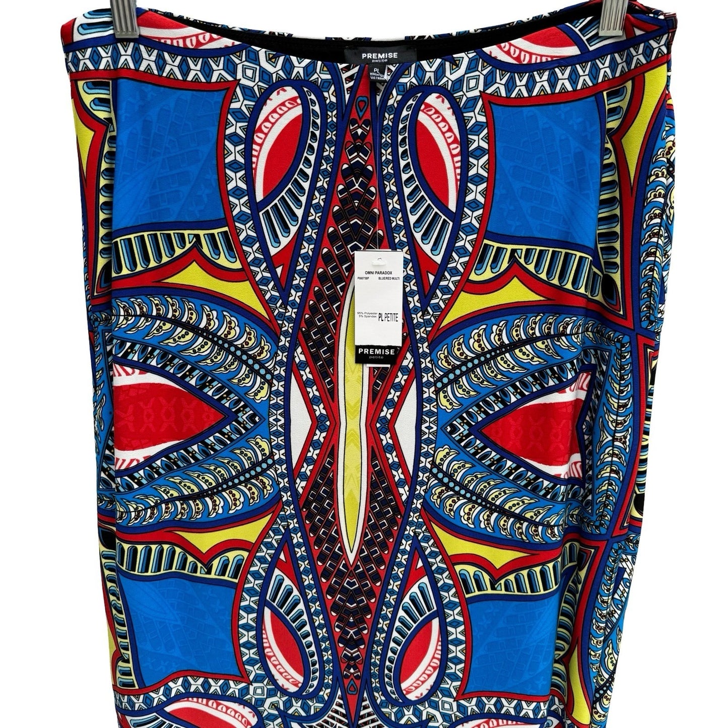 Premise Womens PL Blue Omni Paradox Geometric Stretch Pencil Skirt NWT Eclectic