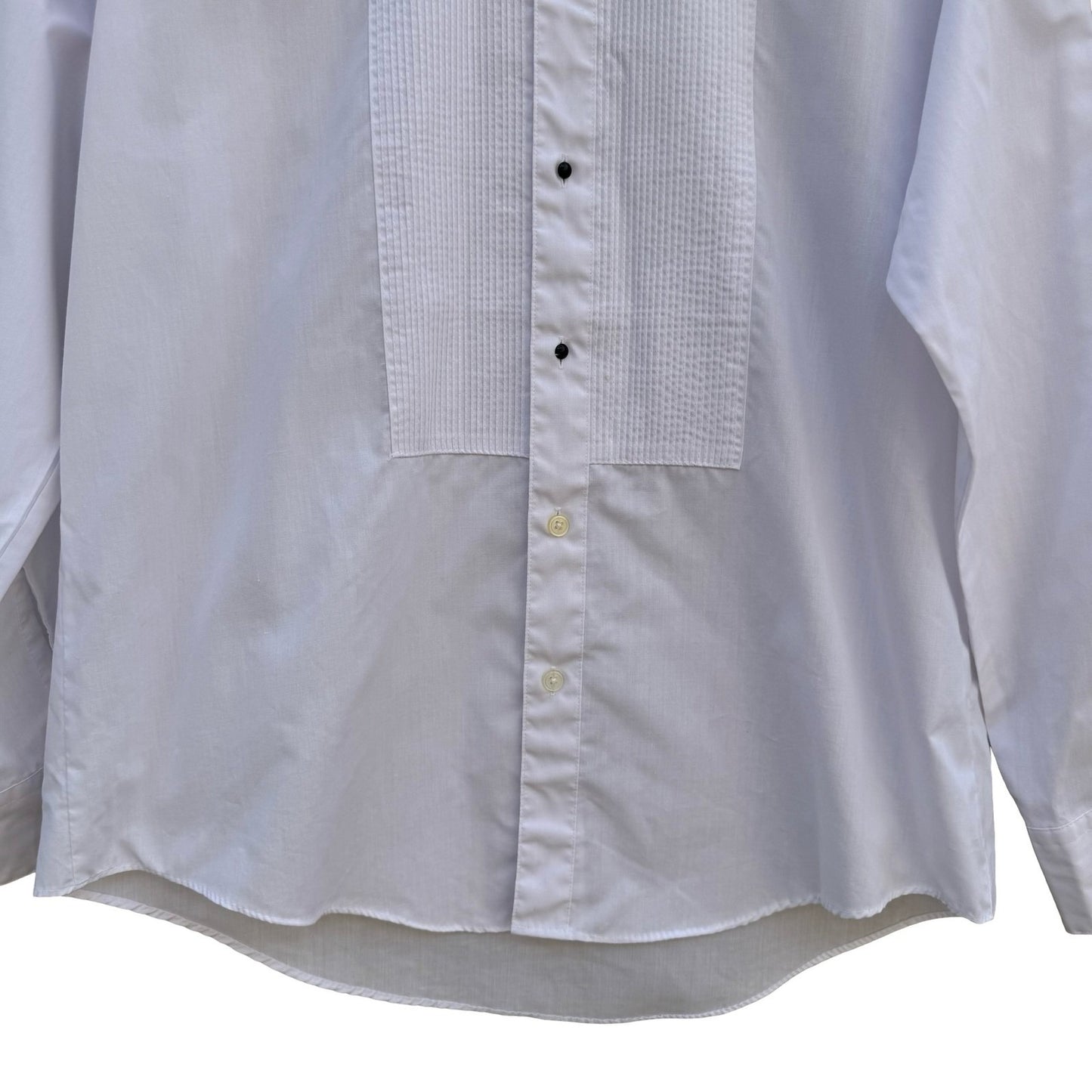 Dimension Mens White Wing Tip Collar Pleated Bib Tuxedo Dress Shirt M 15-15.5