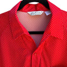 Switch Lilly Dache Vintage 70s 80s Red Polka Dot Short Sleeve Disco Knit Polo Shirt L 3 image