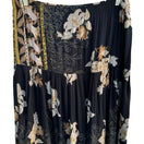 Switch Vintage Women&#39;s Black Floral Print Boho Drop Waist Pleated Full Midi Skirt -M 3 image