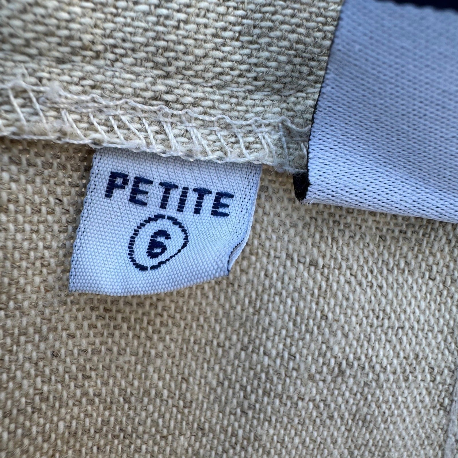 Liz Claiborne Lizsport Vintage Beige Linen Cotton Tapered High Rise Pants Sze 6P