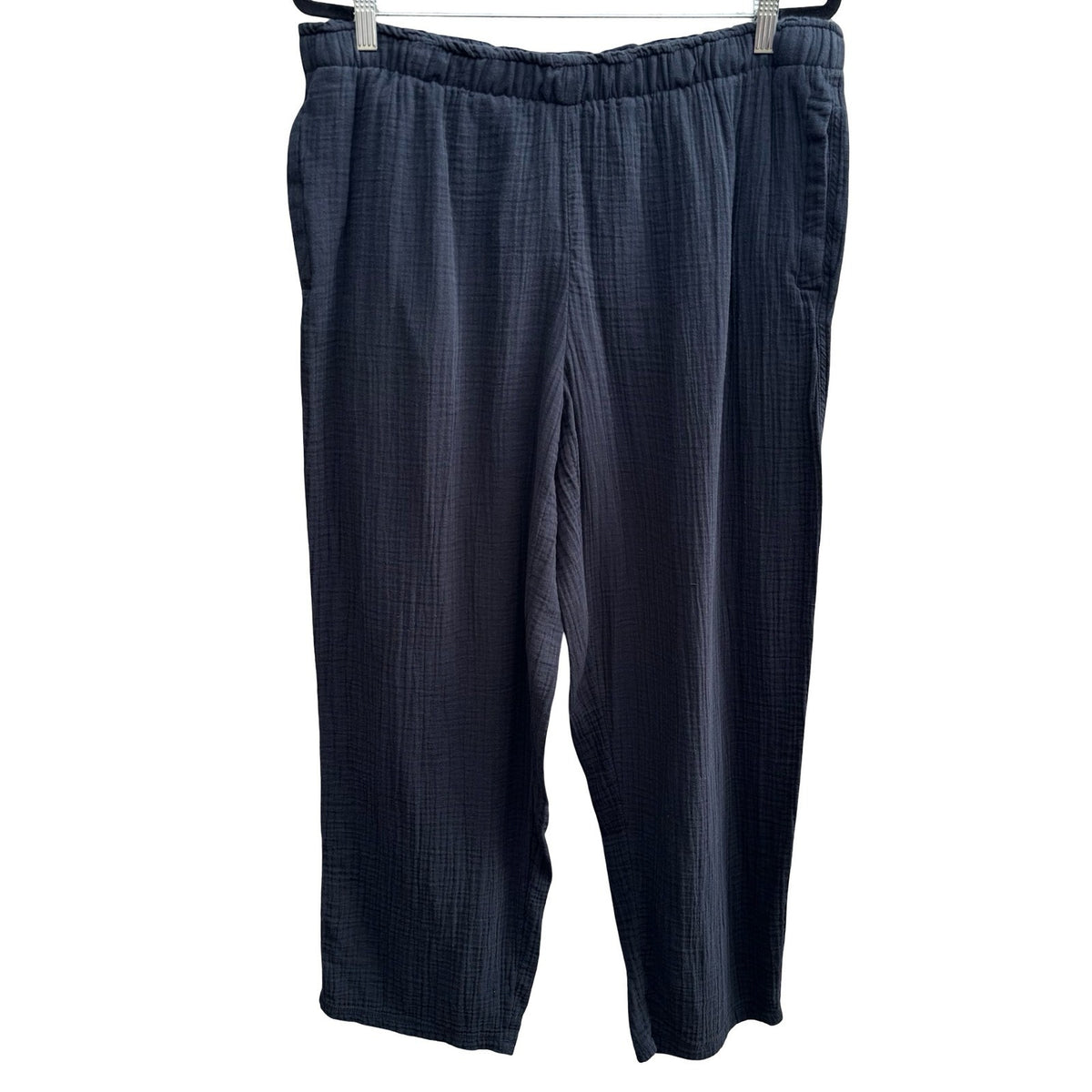 Coldwater Creek Coastal Grandma Lagenlook Minimalist Gauze Cotton Pants Black XL