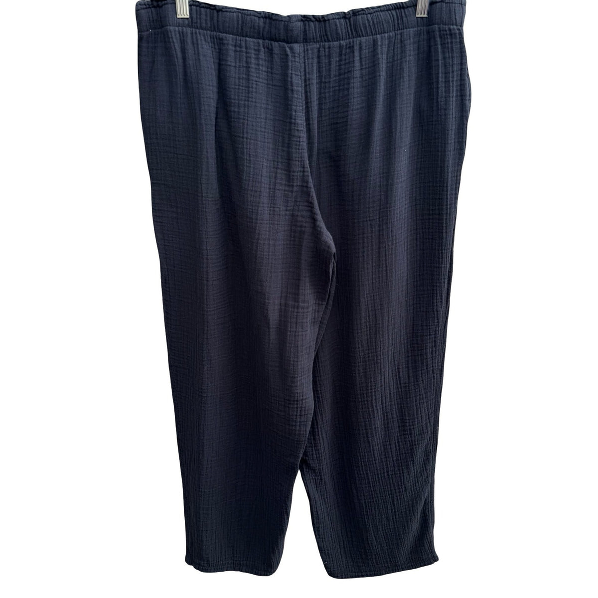 Coldwater Creek Coastal Grandma Lagenlook Minimalist Gauze Cotton Pants Black XL