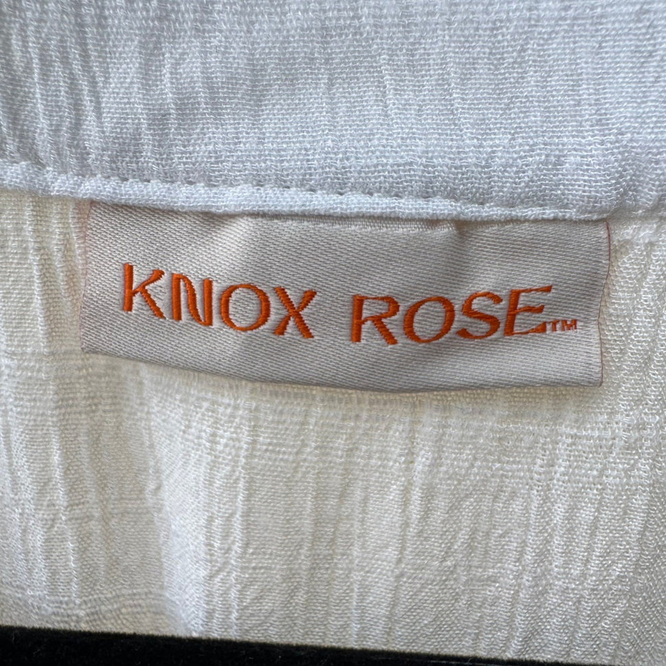 Knox Rose Feminine Eyelet Puff Sleeve Boho Cottagecore Prairie Dress White XL