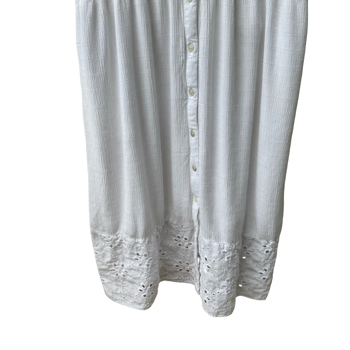 Knox Rose Feminine Eyelet Puff Sleeve Boho Cottagecore Prairie Dress White XL