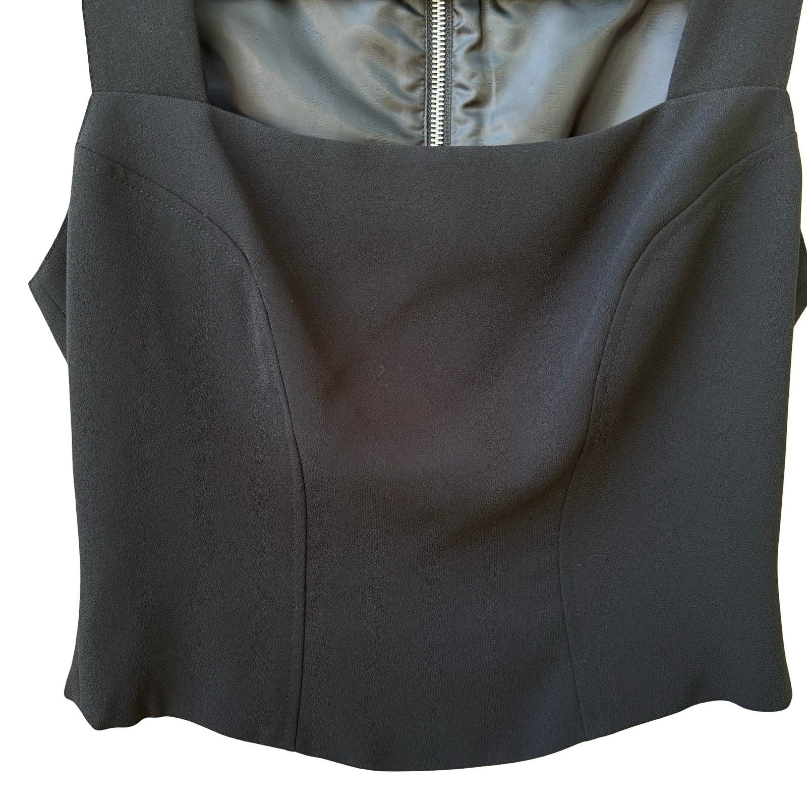Cignal Vintage Y2K 90s Minimalist Square Neck Grunge Chic Cropped Top Back Zip 8