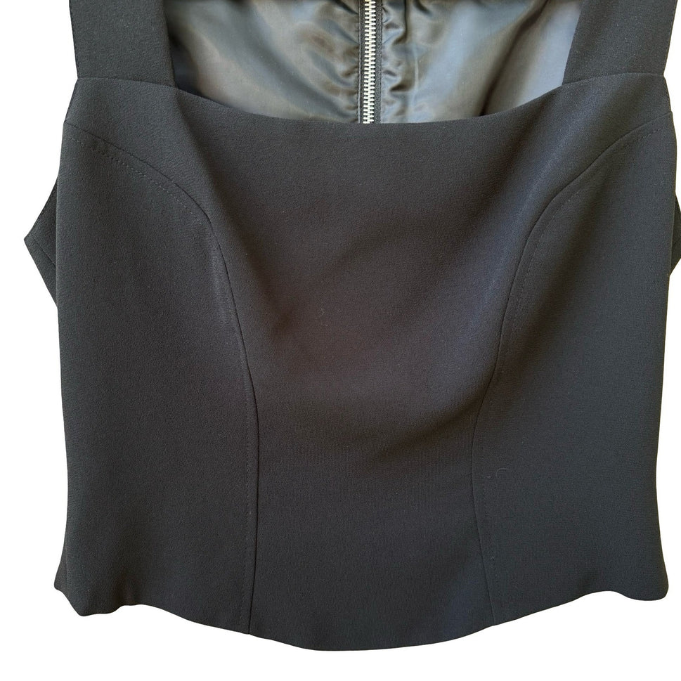 Cignal Vintage Y2K 90s Minimalist Square Neck Grunge Chic Cropped Top Back Zip 8