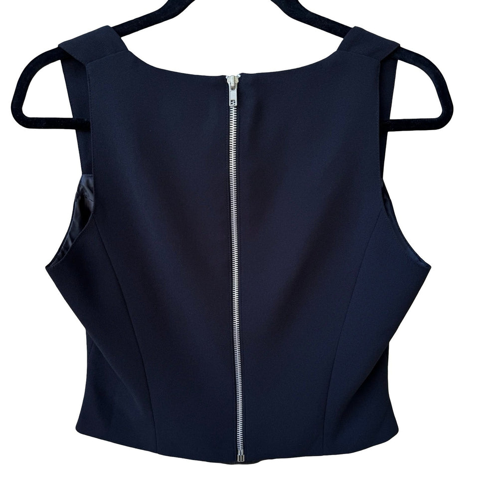 Cignal Vintage Y2K 90s Minimalist Square Neck Grunge Chic Cropped Top Back Zip 8