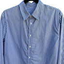 Switch Vintage Blue Vertical Striped Long Sleeve Button Down Shirt Business Office Wear 2 image