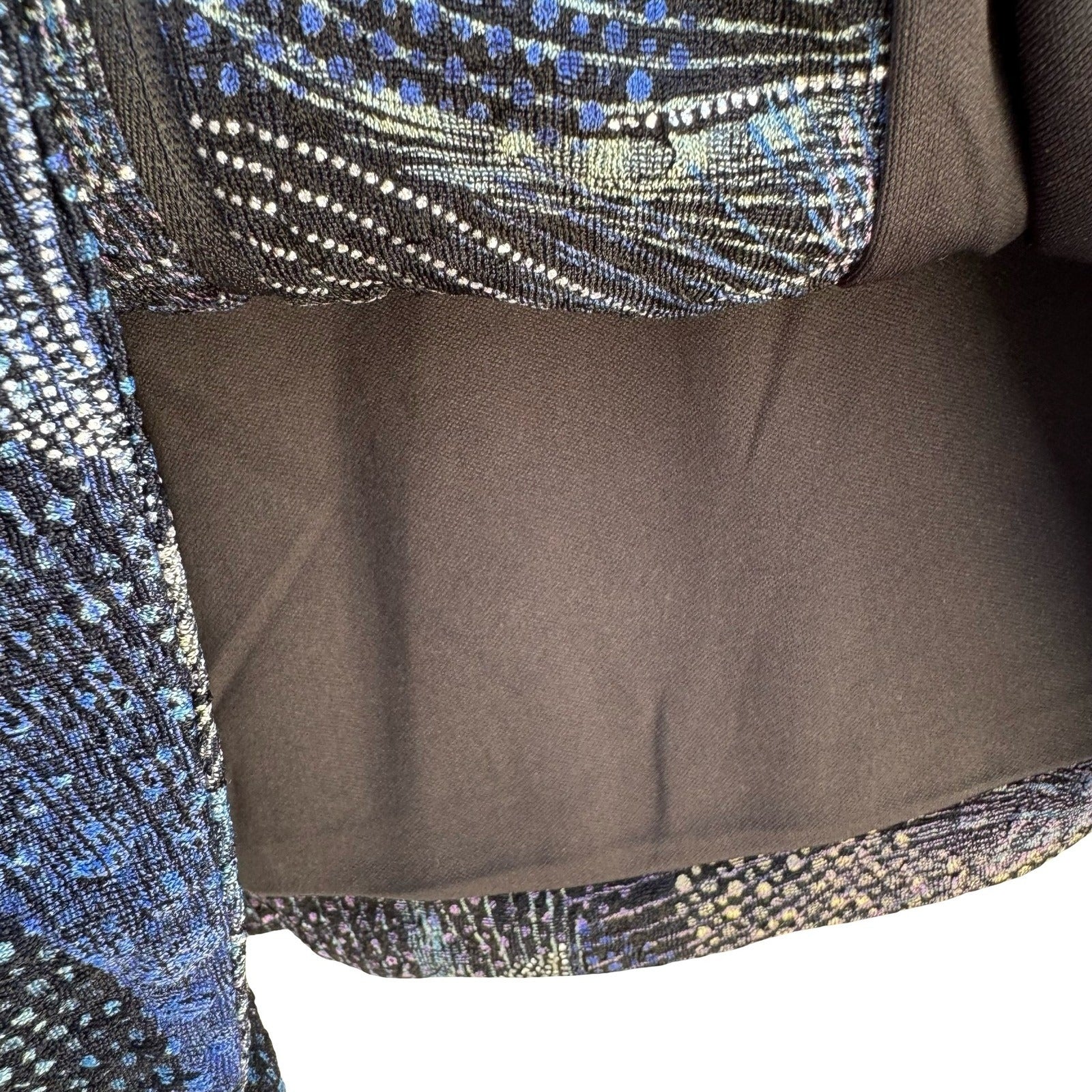 Drapers & Damons Blue Abstract Textured Zip Jacket PL Art To Wear Celestial