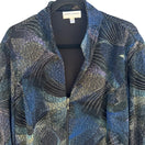 Switch Drapers &amp; Damons Blue Abstract Textured Zip Jacket PL Art To Wear Celestial 3 image