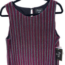 Switch Evening by ECI Womens Large Magenta Metallic Striped Pleated Sleeveless Top NWT 3 image