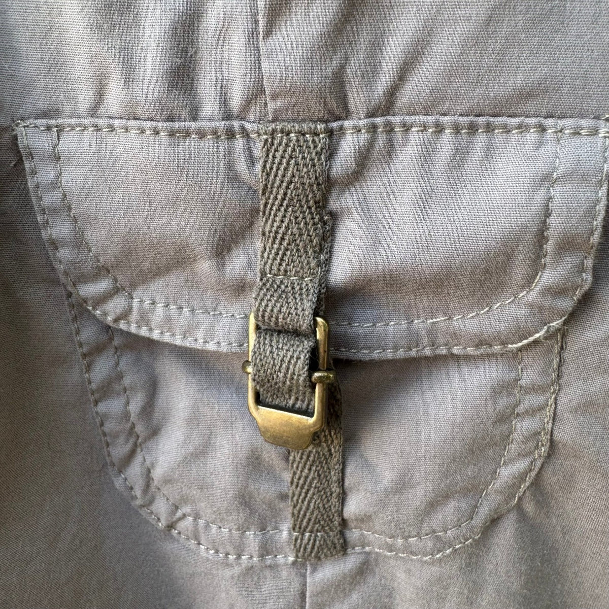Vintage French Y2K Military Utility Gorpcore Industrial Buckle Cotton Shirt