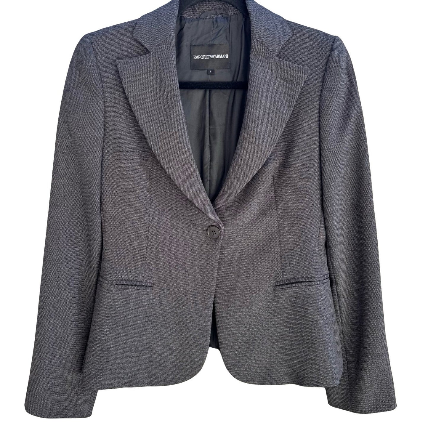 Emporio Armani Vintage Italian Grey Quiet Luxury Designer Blazer Jacket Womens 6