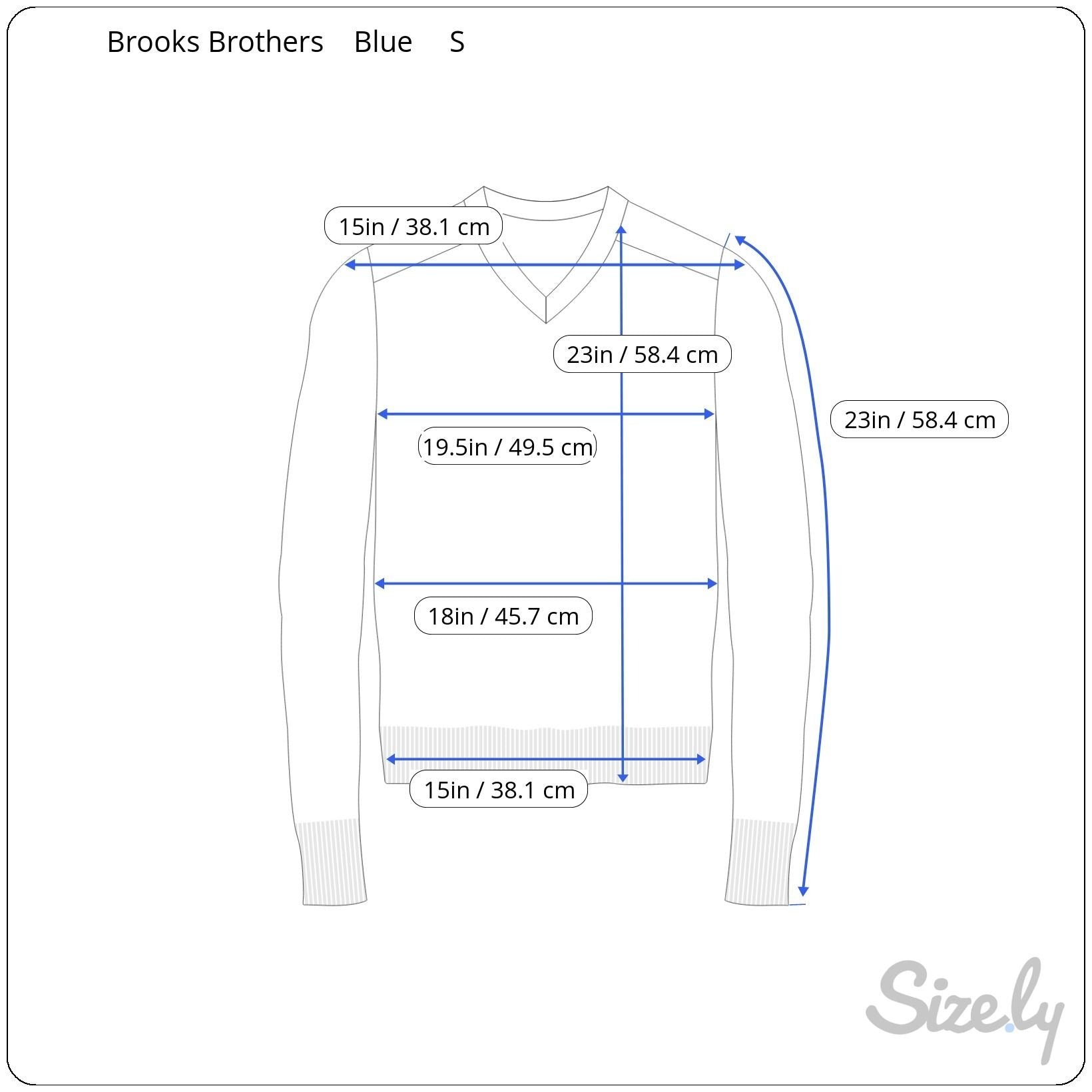 Brooks Brothers Mens Light Blue V-Neck Sweater S Supima Cotton Long Sleeve Ribbed Hem