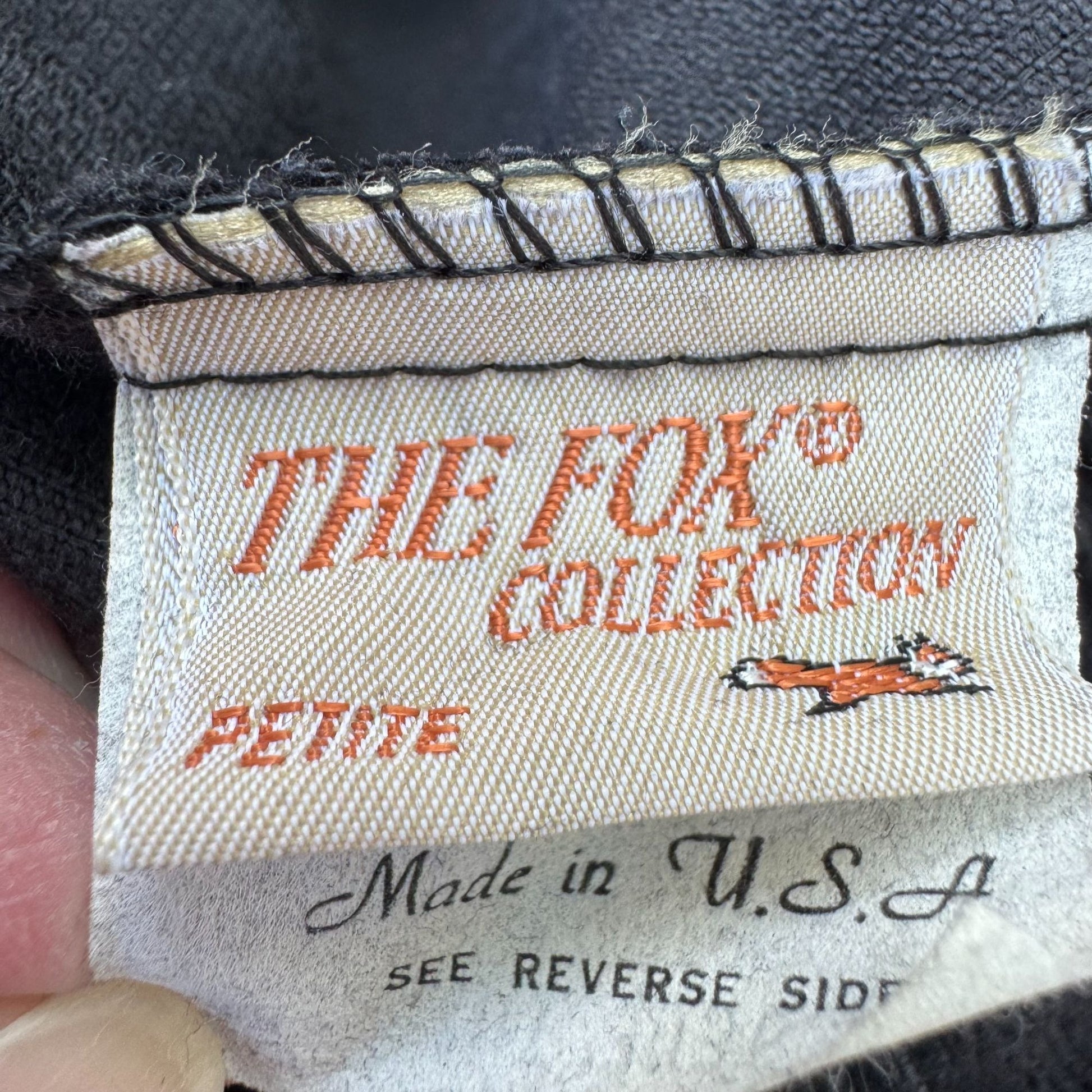 The Fox Collection Petite Vintage Black Elastic High Waist Baggy Corduroy Pants M