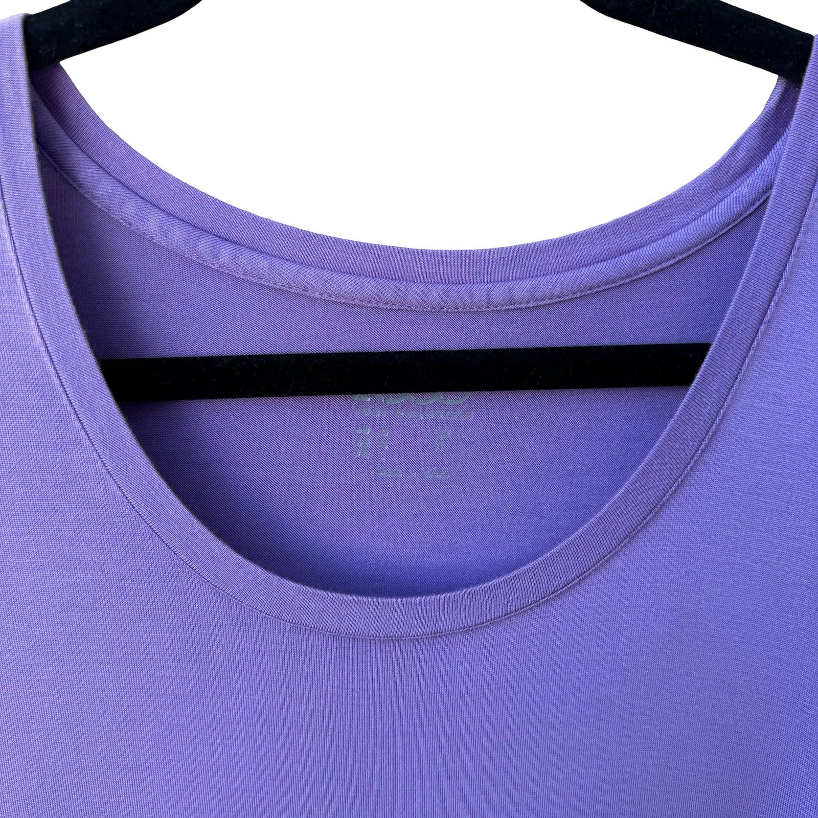 LOGO Lori Goldstein Womens Purple 3/4 Sleeve Layered Hem Tunic Top Size Medium