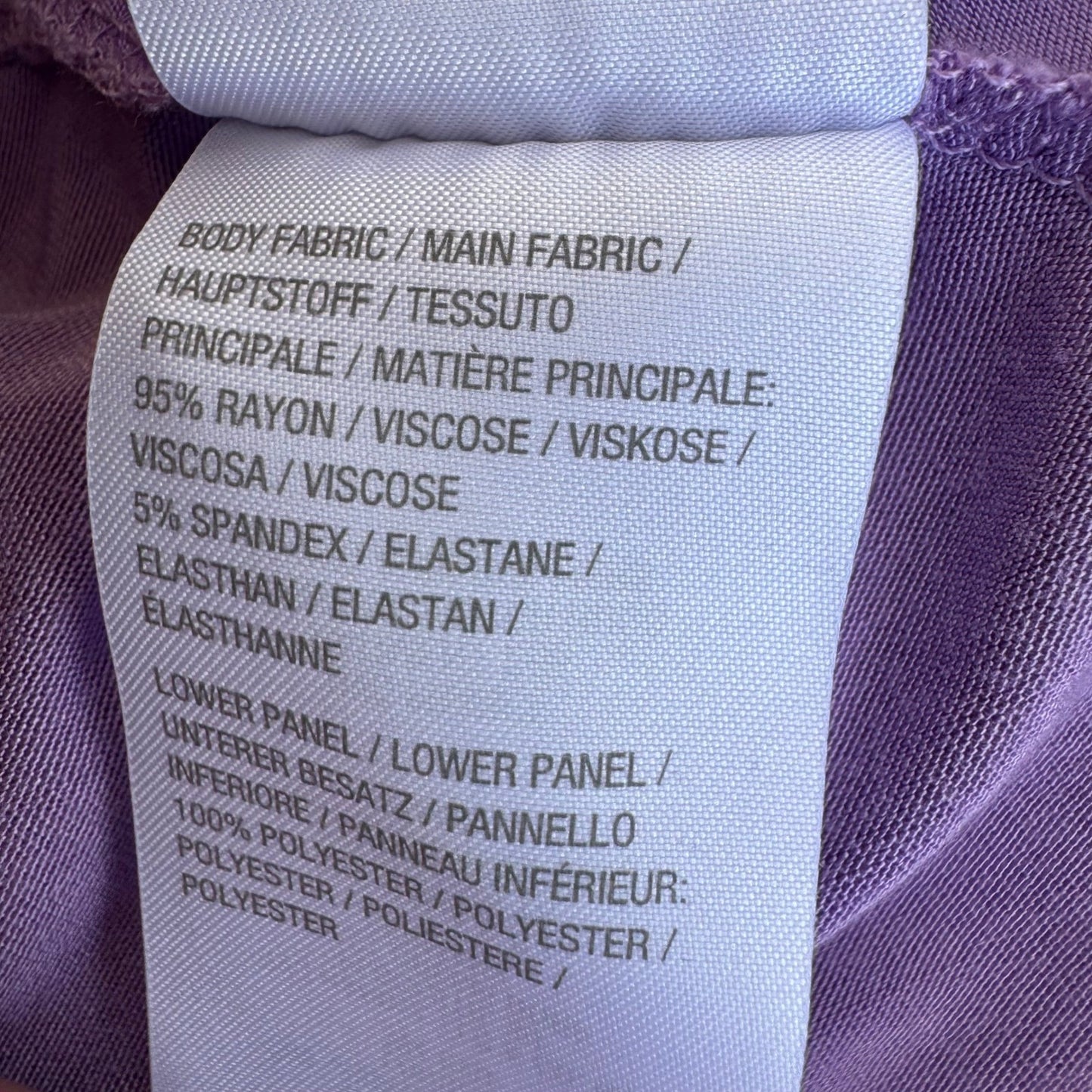 LOGO Lori Goldstein Womens Purple 3/4 Sleeve Layered Hem Tunic Top Size Medium