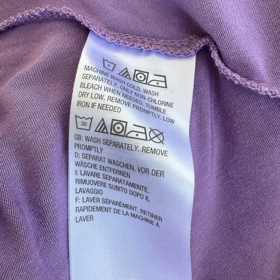 LOGO Lori Goldstein Womens Purple 3/4 Sleeve Layered Hem Tunic Top Size Medium