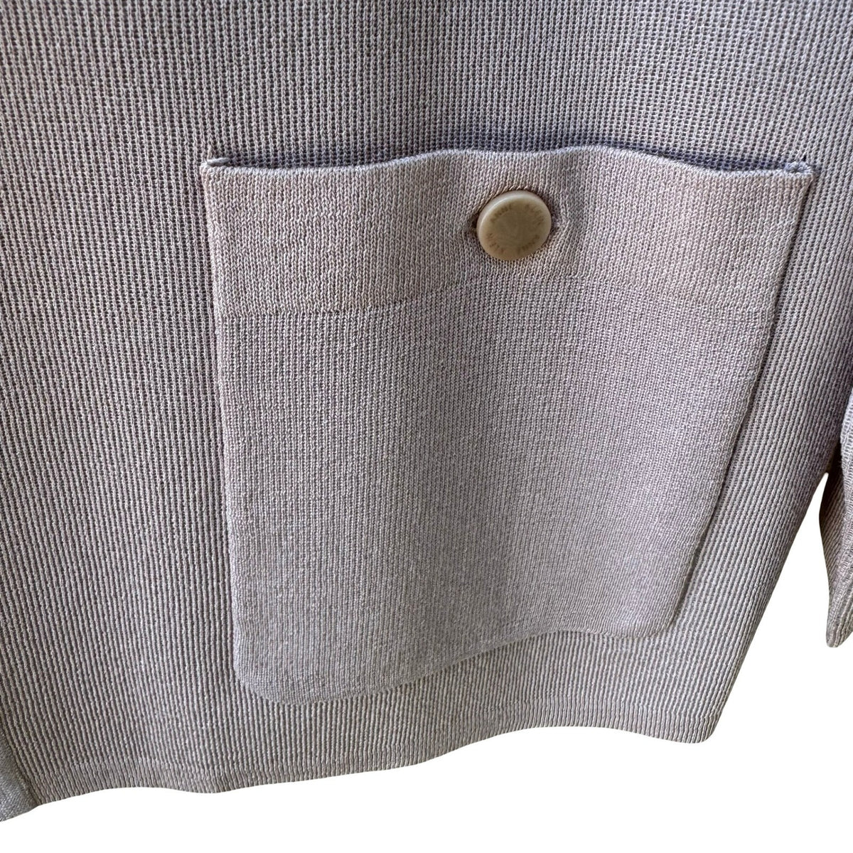 Anne Klein Minimalist Layering Open Front Ribbed Knit Cardigan Pastel Pink L NEW