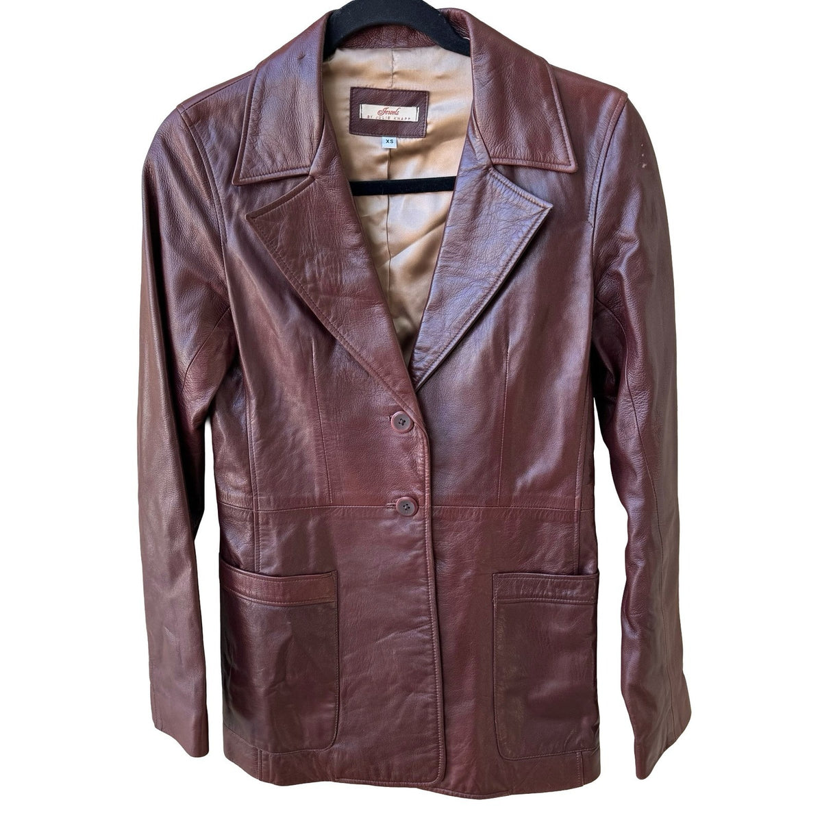 Jewels Julie Knapp Vintage 90s Leather Blazer Goth Grunge Indie Sleaze Jacket XS