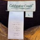 Switch Coldwater Creek Womens Shimmering Bronze Glam Button-Up Party Blouse Shirt L 3 image