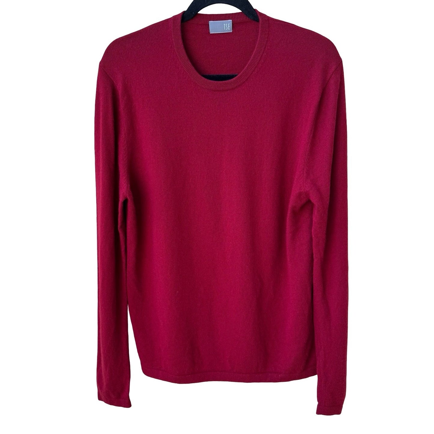 TSE 100% Pure Cashmere Quiet Luxury Crewneck Sweater Knit Pullover Red Mens M