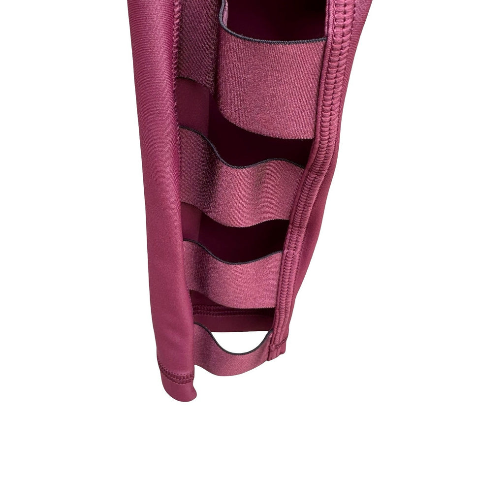 Victoria Sport Knockout Tight Burgundy Ladder Cutout Leggings Workout Womens S